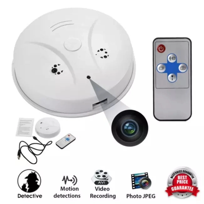 Hidde Smoke Detector Camera with Remote Control 1080P Security Camera IP Smoke Detector (avp010K)