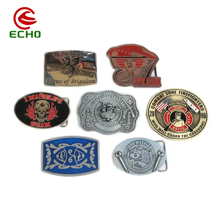 Fabricantes al por mayor Metal Enamel cinturón Buckles Custom Men Luxury 3D Logo aleación de zinc Acero inoxidable latón caballo Western Cowboy Belt Hebillas con cuchillo oculto