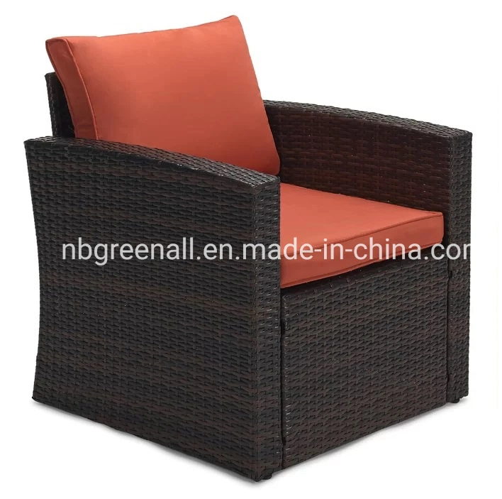 6PCS Rattan Wicker Sectional Sofa Garden Patio Rattan Outdoor Set Furniture with Two Storage Boxes