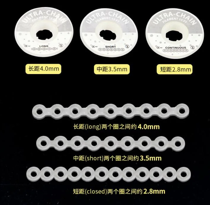 Dental Orthodontic Elastic Rubber Power Ultra Chain Clear Transparent