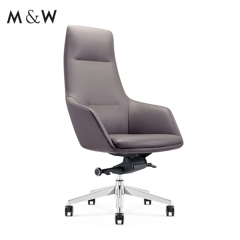 M&W General Manager Office Furniture Genuine Leather Chair Swivel Office Chair with Headrest