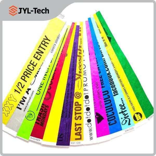 Passive 13.56 MHz NFC or UHF Chip Disposable Tyvek RFID Wristbands