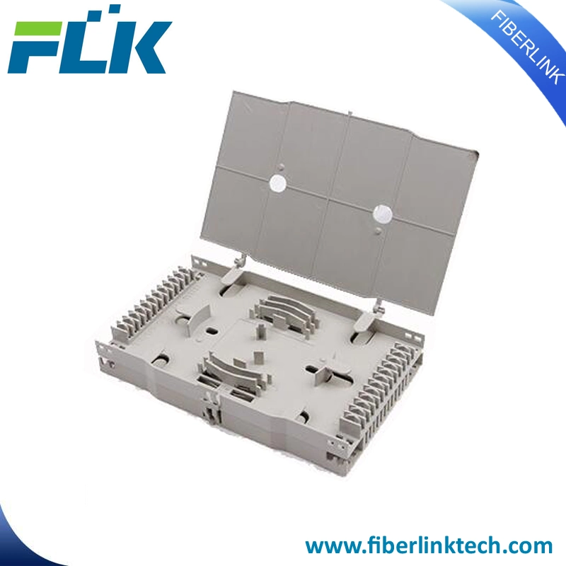 24-48/Núcleos Bandeja de empalme de componentes de fibra óptica Caja de fusión con cubierta transparente.