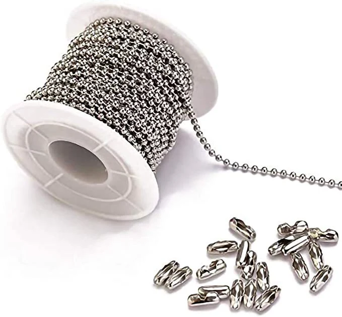 Cordón de acero inoxidable de la cadena de la etiqueta de la Cadena Necklace DIY cortina de la rejilla de tirar Cordón Accesorios