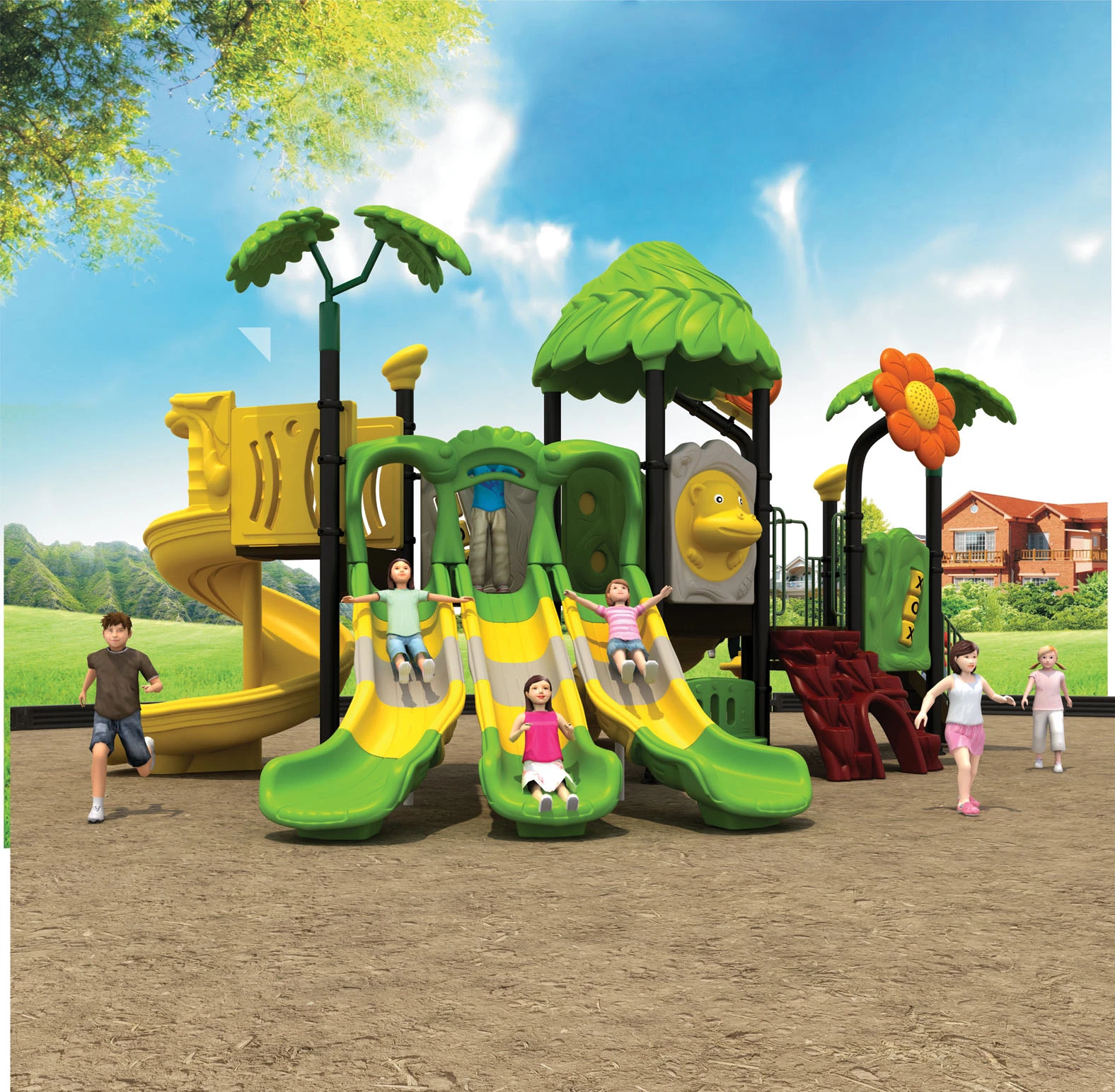 Backyard Slide Outdoor Playground Amusement Park Equipment