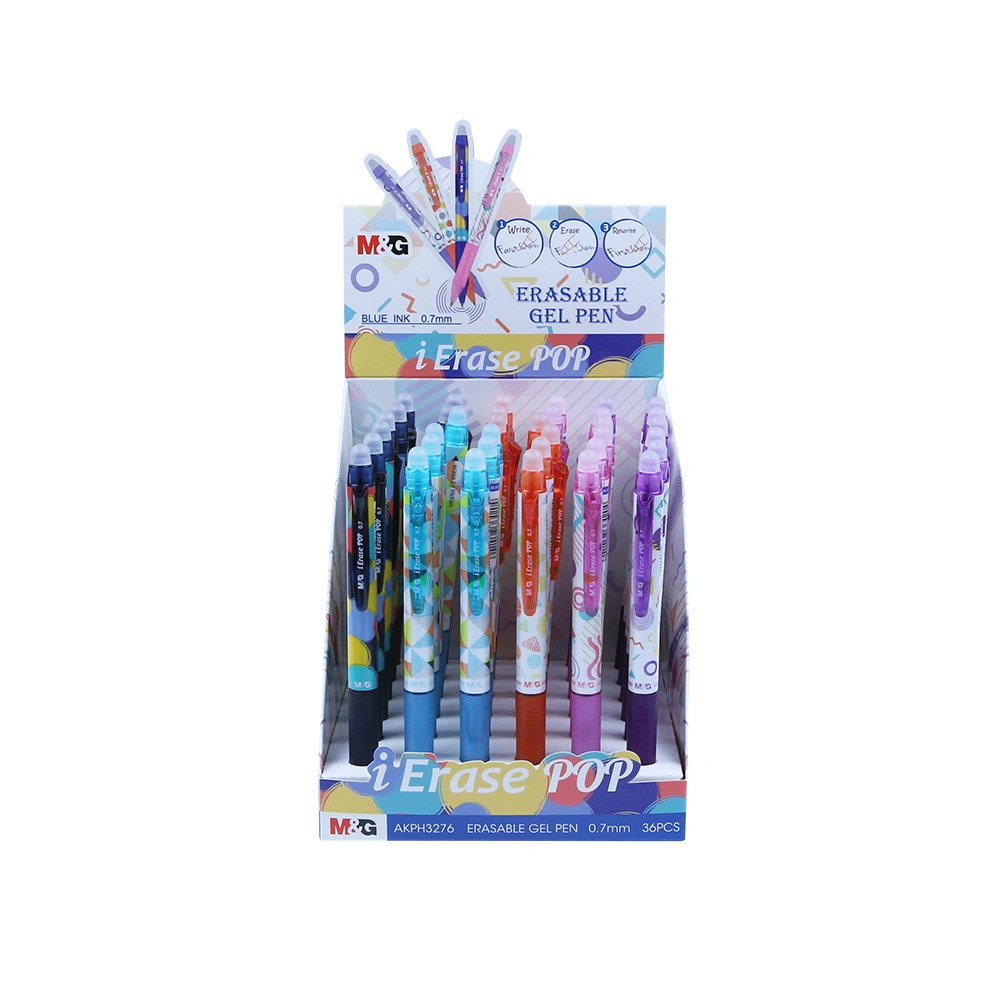 School Office Stationery 0.7mm Bullet Tip Erasable Gel Pen with Textured Non-Slip Grip