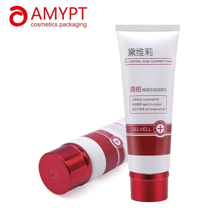 Red Shampoo Soft Tube Packaging Cosmetic Plastic Tube Custom Pattern Container