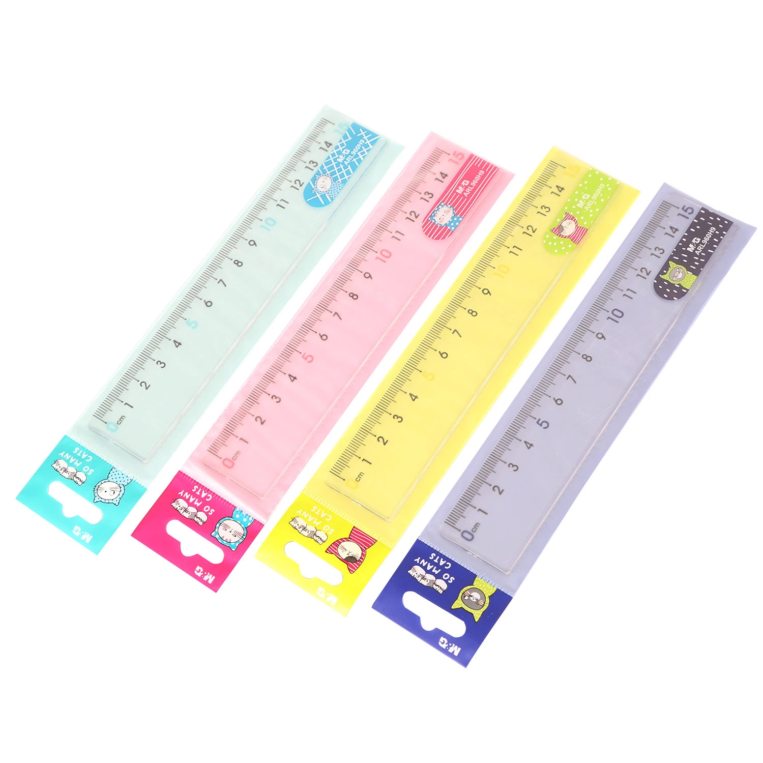 Simple Style Student Stationery 15cm Plastic Ruler