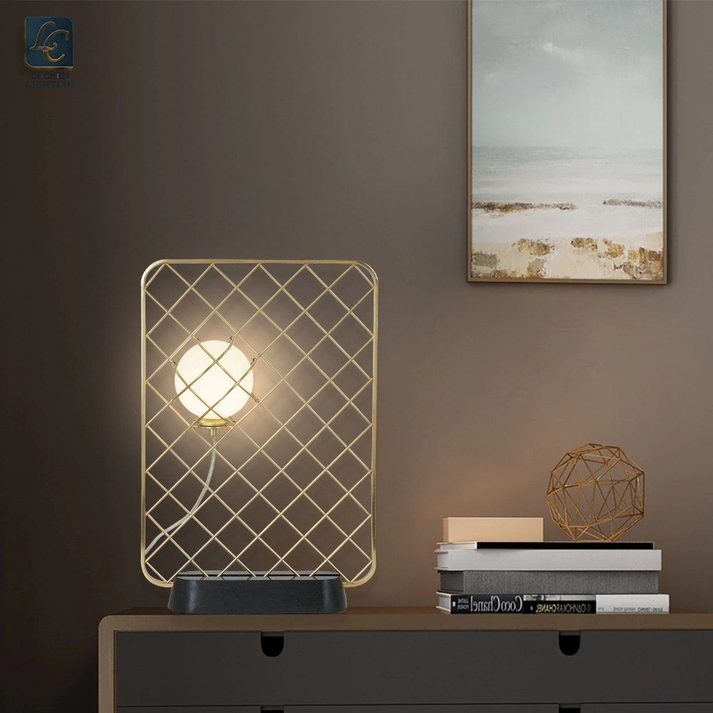 Decorative Bedroom Desk Lighting Brass Iron LED Table Lamp