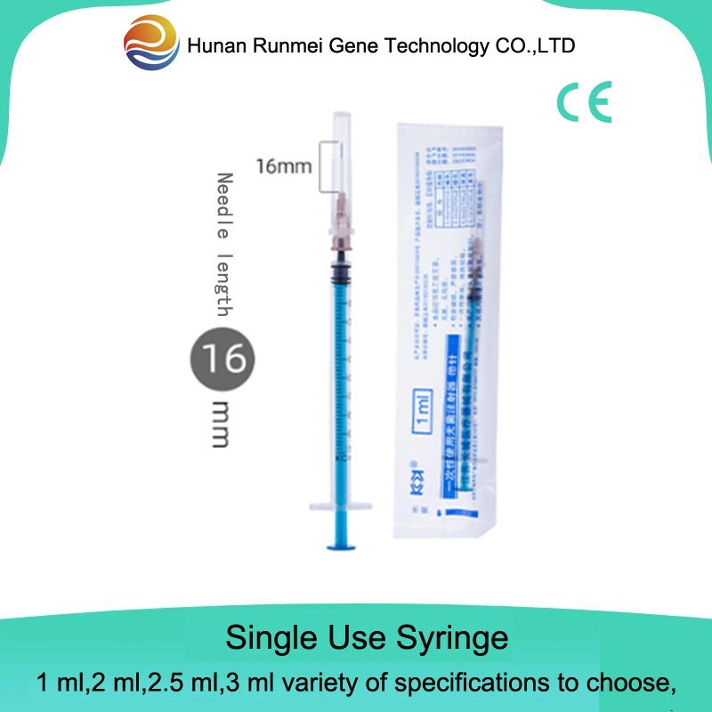 Medical Disposable 1ml 2ml 3ml Injection Plastic Syringe with Needle