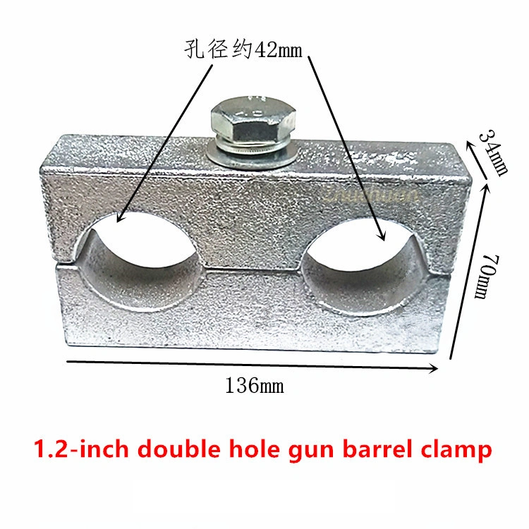 Braçadeira Universal Double Barrel Gun com barra dupla, 4 pontos, 6 pontos Acessórios para escavadora de 1.2 polegadas