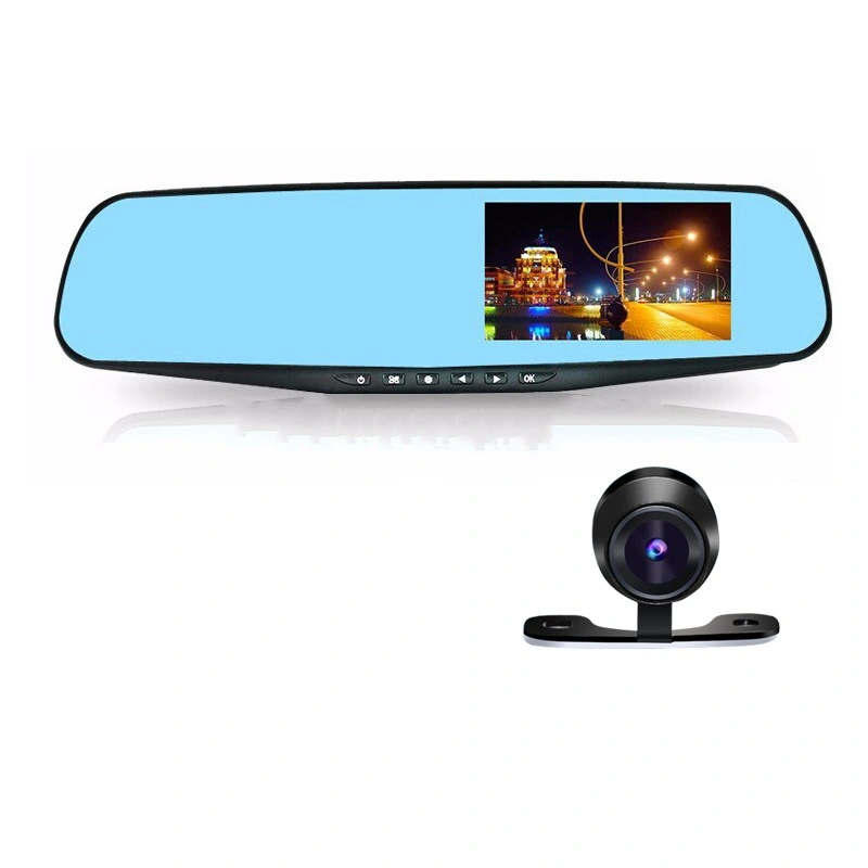 4.3 Inch Rearview Mirror Video Recorder Dual Lens Car DVR (pz916)