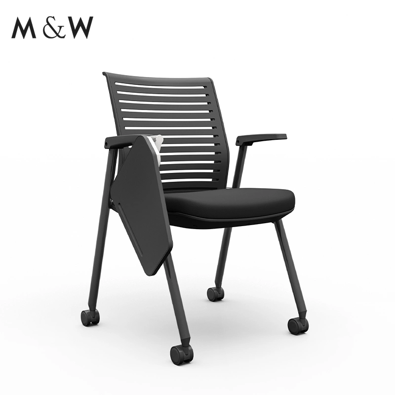 M&W High quality/High cost performance  Cheap Lowest Price Online Furniture Plastic Office Student Study Chair with Writing Pad