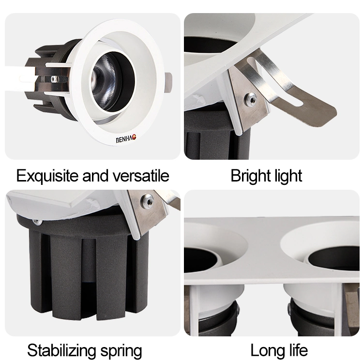 SMD LED blanco RoHS CE aprobó antirreflejos COB12W Downlight LED Empotrables