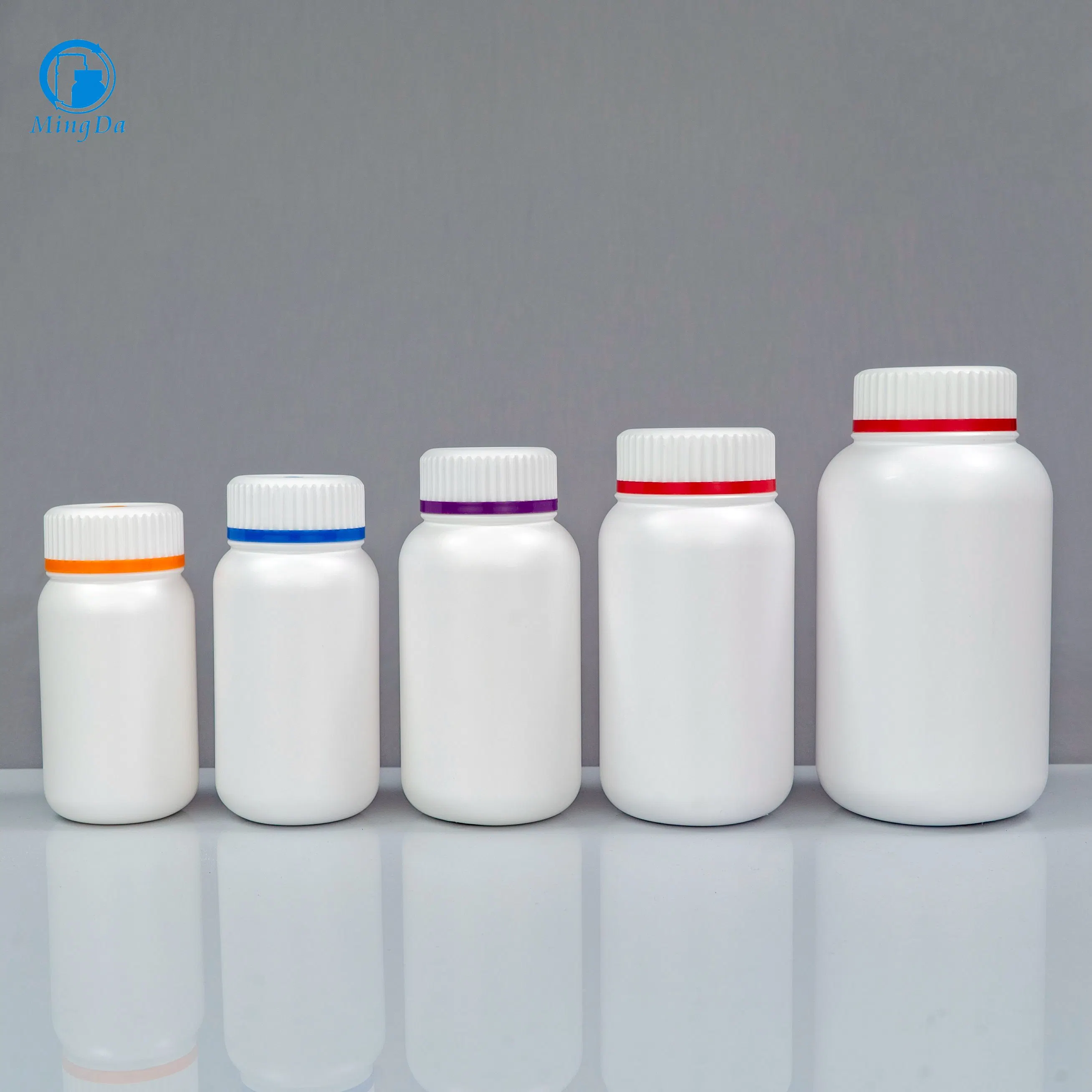 200ml HDPE Plastic Corrugated Colorful Food Packaging Bottle with Double Cap for Pharma /Medical Foods 6oz