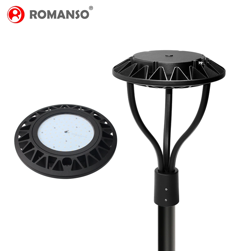 Romanso LED Garden Lamp Aluminum LED Street Lighting IP65 150W 150lm/W 2700K-6500K Post Top Light LED