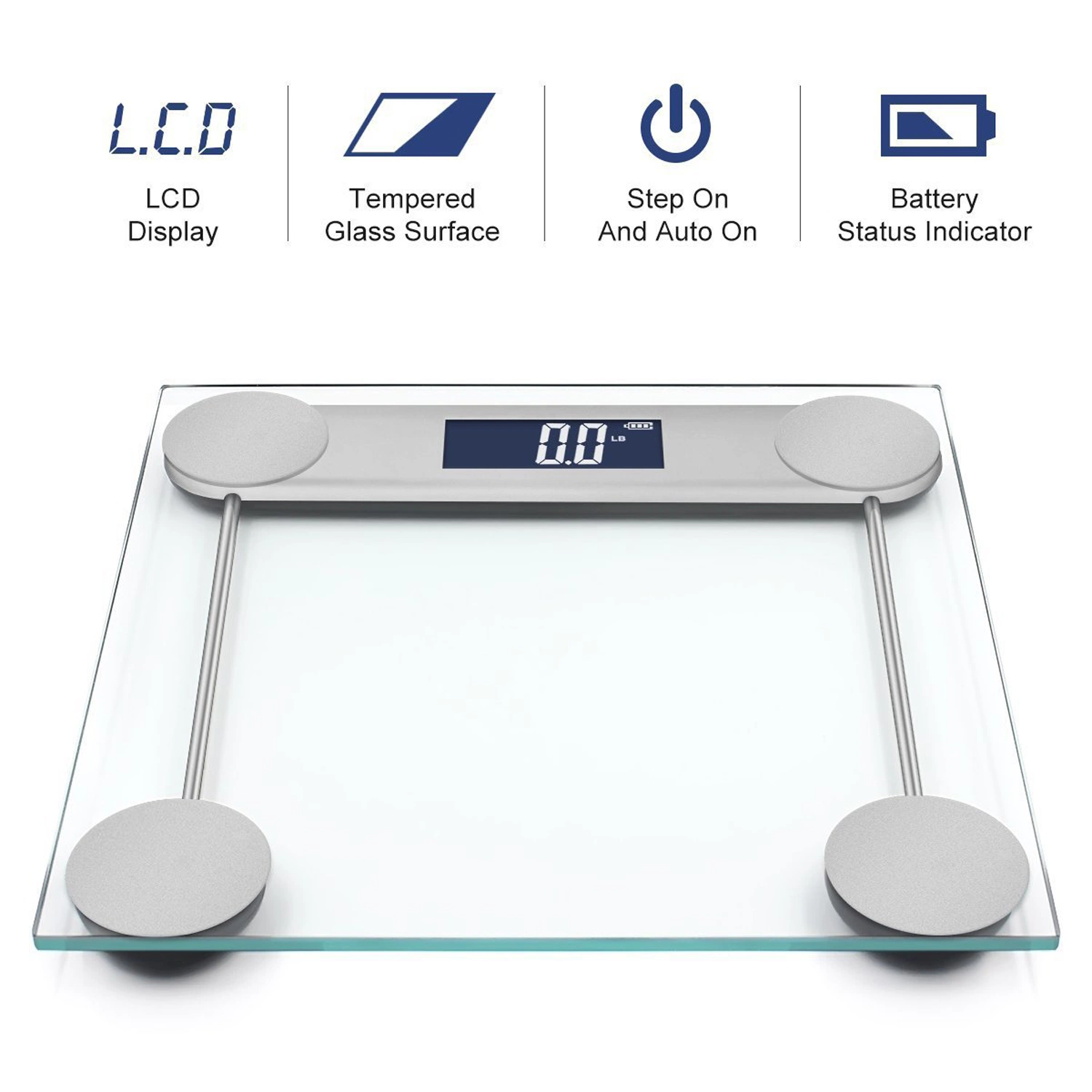 Electronic Scale, Digital Body Weight Bathroom Scale, Large Blue LCD Backlight Display, High Precision Measurements