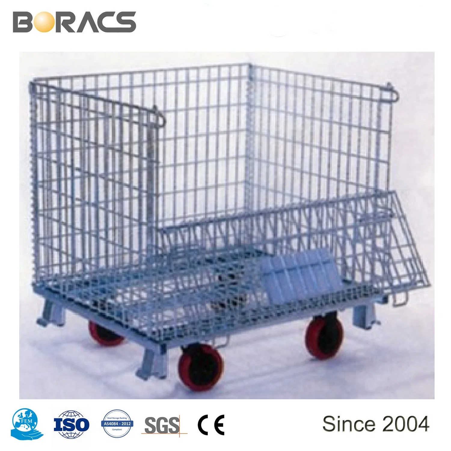 Welded Rigid Industrial Stackable Folding Collapsible Storage Galvanized Wire Mesh Cage From China Supplier