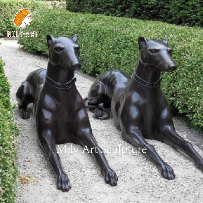 Startseite Garten Luxus-Dekor Kunstornamente Metall Bronze Dobermann Pinscher Skulptur Mit Hundestatue