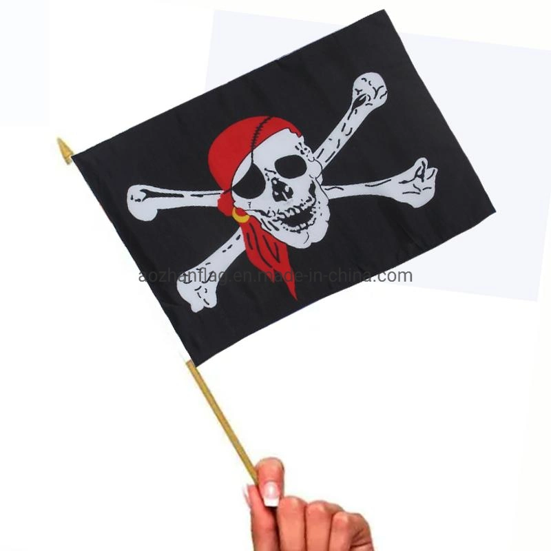 Outdoor Usage Custom Skull Flag, Jolly Roger Flag, Pirate Hand Waving Flag Pirate Flag