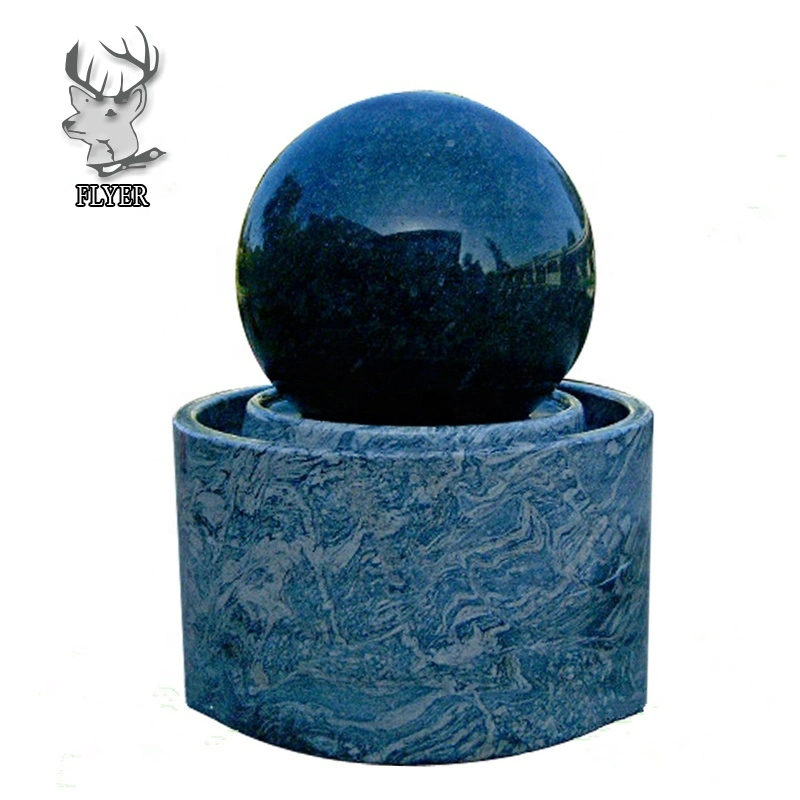 Decorative Large Garden Black Natural Stone Marble Floating Ball Feng Shui Water Fountain for Home