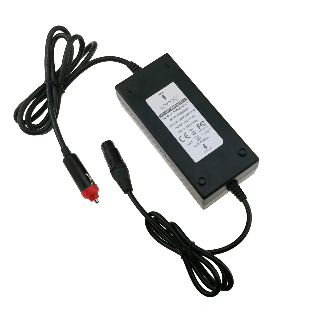 12V DC Input with Cigarette Lighter DC Output 42V 3A Scooter Ebike Car Vehicle Battery Charger