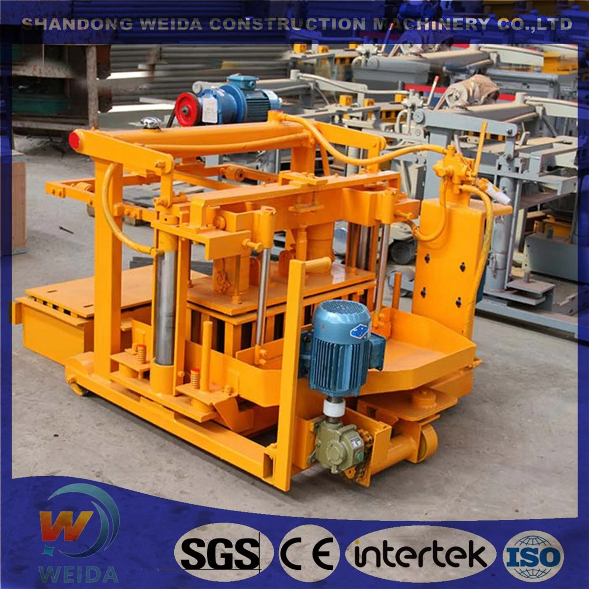 Manufacturer Supply Qt4-28 Small Egg Laying Mobile Sand Fly Ash Hollow Paving Curbstone Solid Cement Concrete Brick Making Machine with Block Mould for House