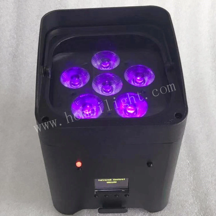 6PCS RGBWA+UV Waterproof UV Light Underwater LED Wireless PAR Lights for Party Night Club