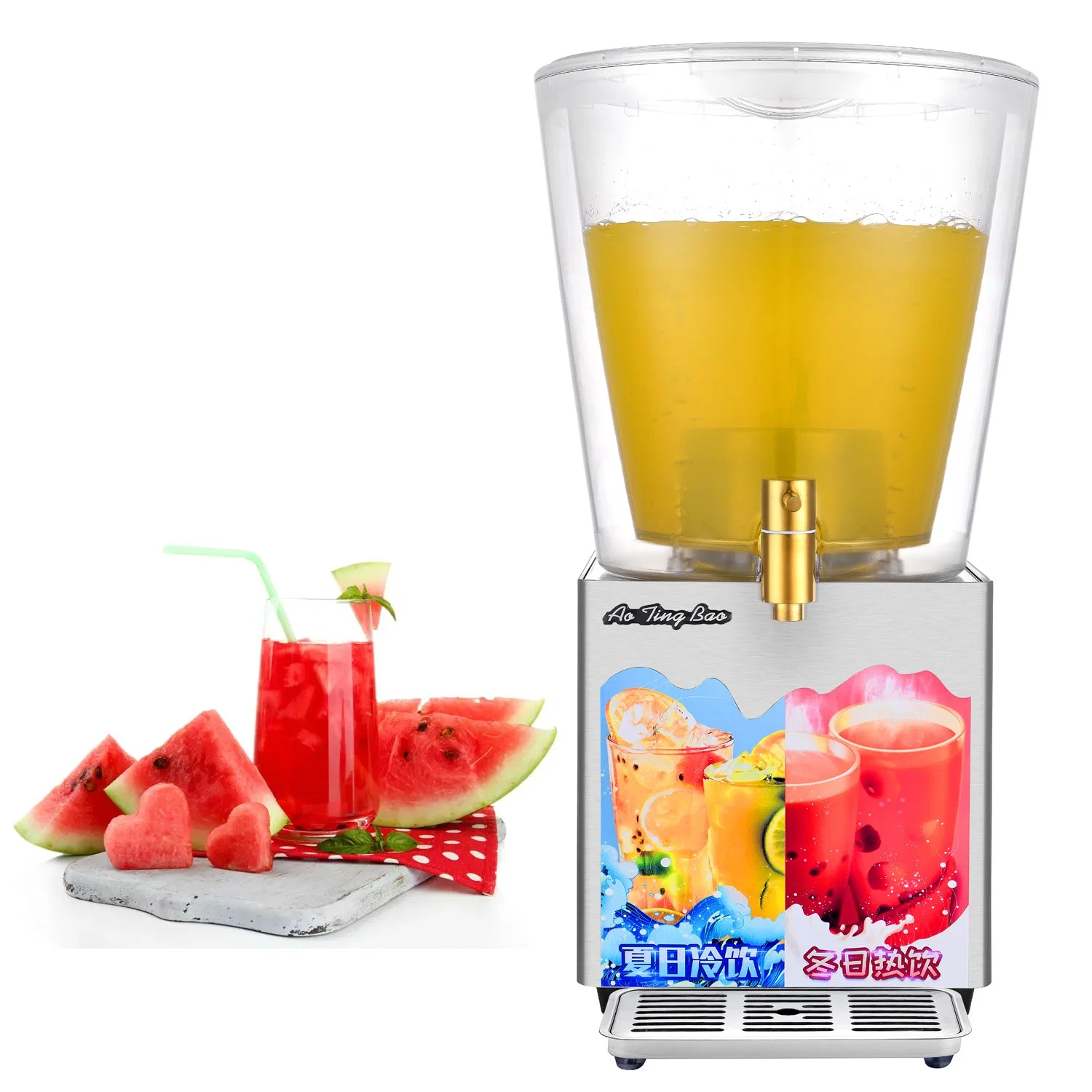 Hotel Restaurant Commercial Water Cola Fruit Juice Refrigeration Cooling Juicer Beverage Dispenser