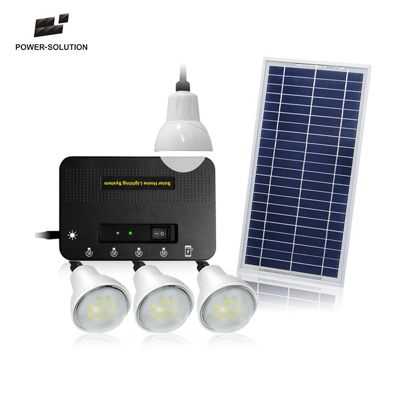 8W Solar Home Lighting Energy System Kits with 4 Bulbs