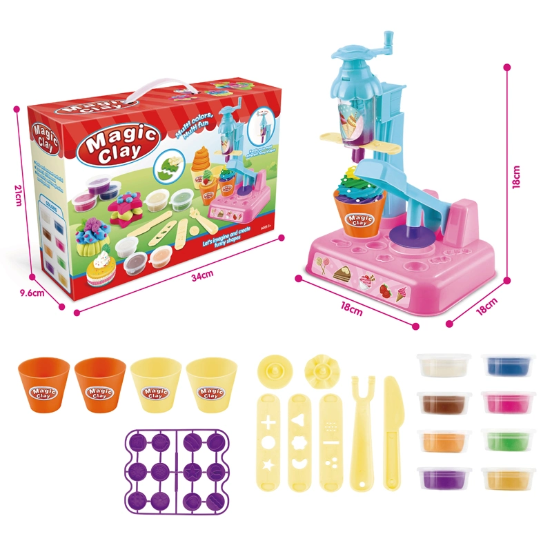 Jeu de rôle personnalisé de fabrication de glace pour enfants, machine à pétrir la pâte en plastique de simulation, jouet de cuisine Play-Doh
