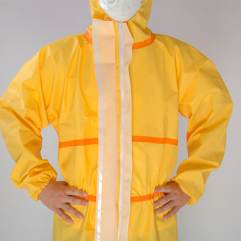 Wholesale PPE Suit Safety Wear Yellow Waterproof Breathable Disposable Protective Clothing