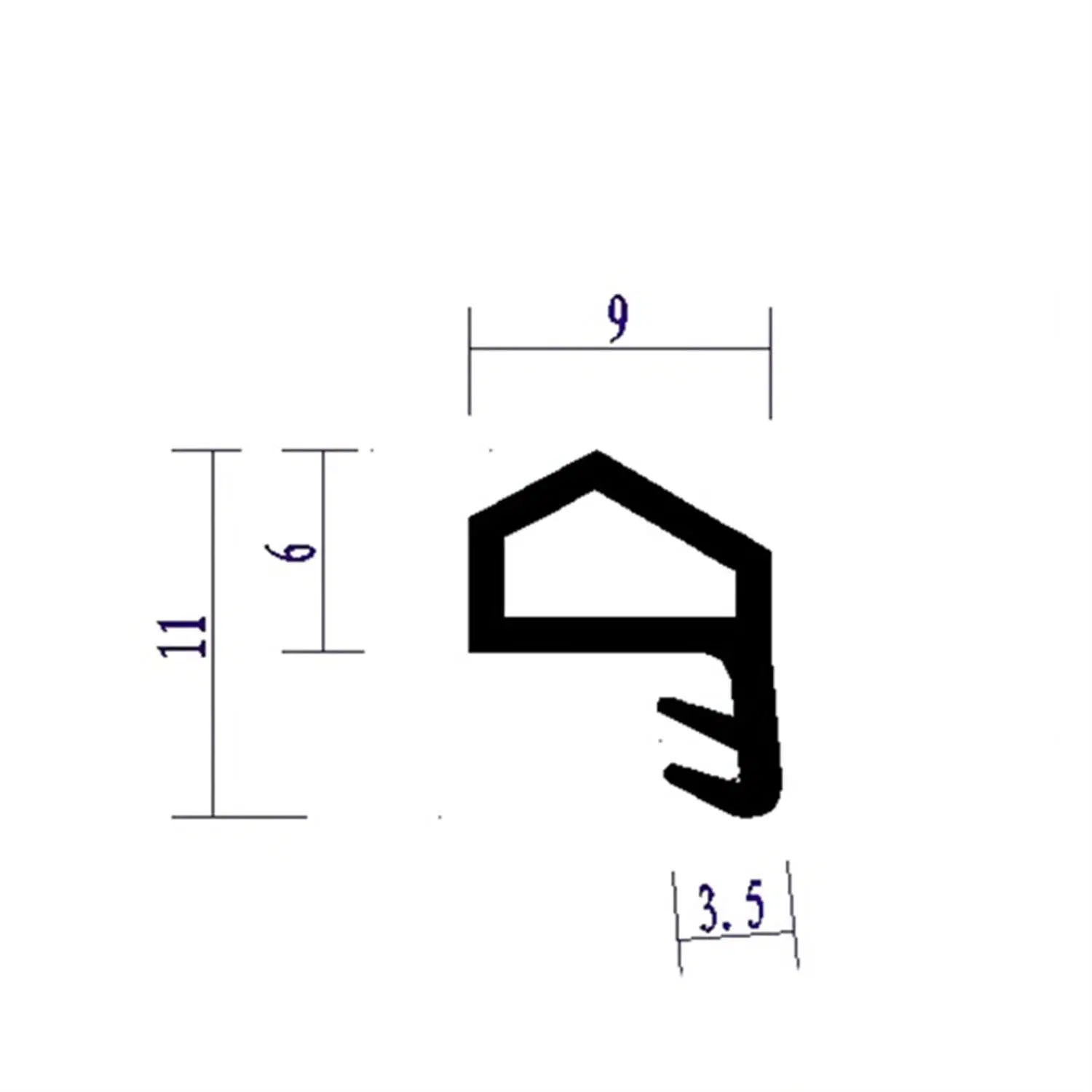 China Groove Frame PVC Sealing Strip for Doorstop to Reduce Noise and Light