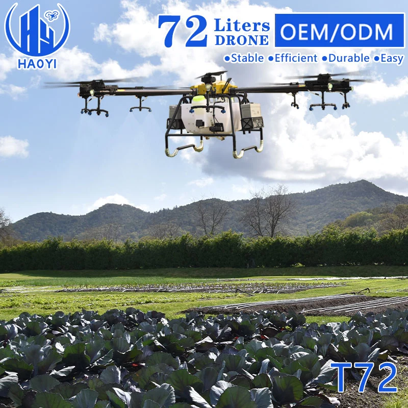 Special Discount 28 Hectares/Hour High Efficiency T72 Remote Control Crop Spraying Uav 72L Agricultural Drone Citrus Sprayer Pirce to Fumigate with Fpv Camera