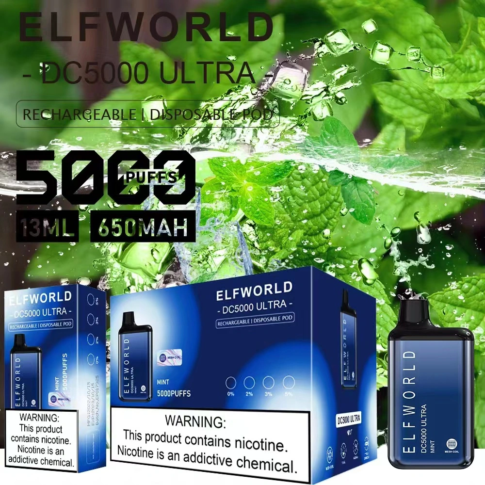 Atacado I Pape Elf BC5000 0/2/5% NIC 5000 puff Bar Eluxs Bang XXL Cabo descartável Cabo e-CIG recarregável