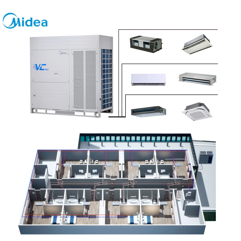 Midea 30HP 85kw précis de la technologie de contrôle d'huile de refroidissement uniquement prix bon marché Vrf Multi-Split Vrf Système de Climatisation Climatisation centrale pour les écoles