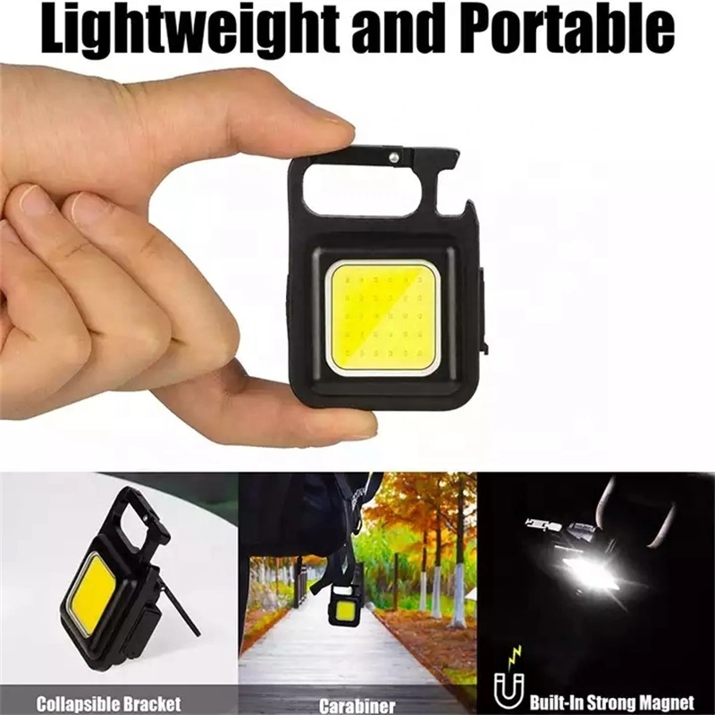 Mini Aluminium Магнитный COB карманный фонарь для ключей Flashlight с Открыватель бутылок