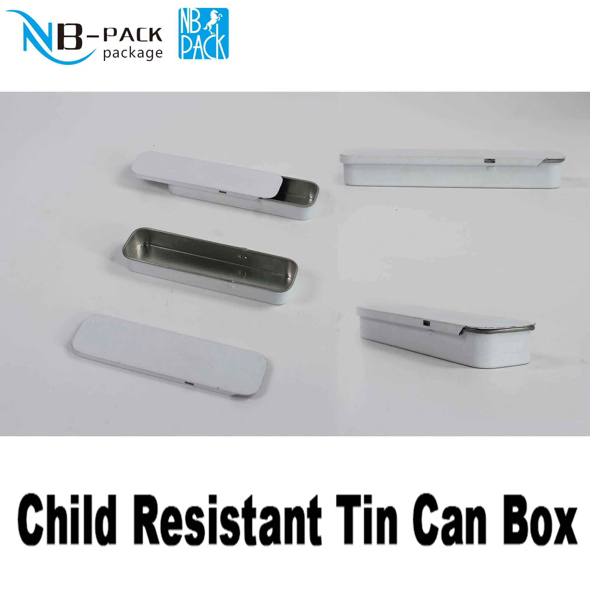 Tin Box Small Square Shape Packing Child Proof Child Resistant Metal Tin Box