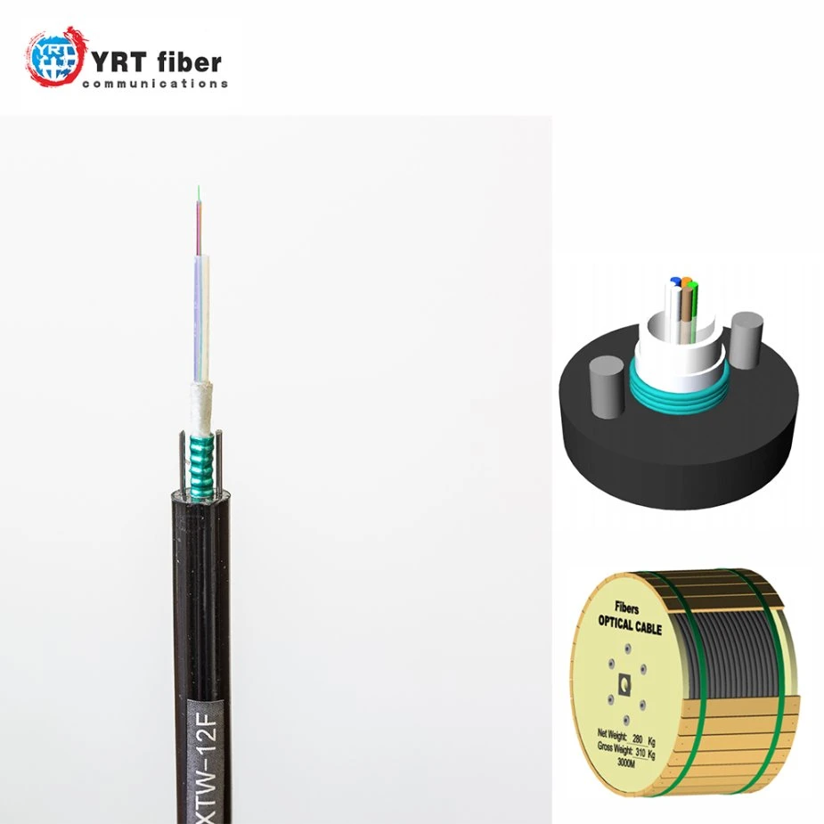 Outdoor Armored Singlemode Fiber Optic Cable with G652D Fiber HDPE Jacket GYXTW