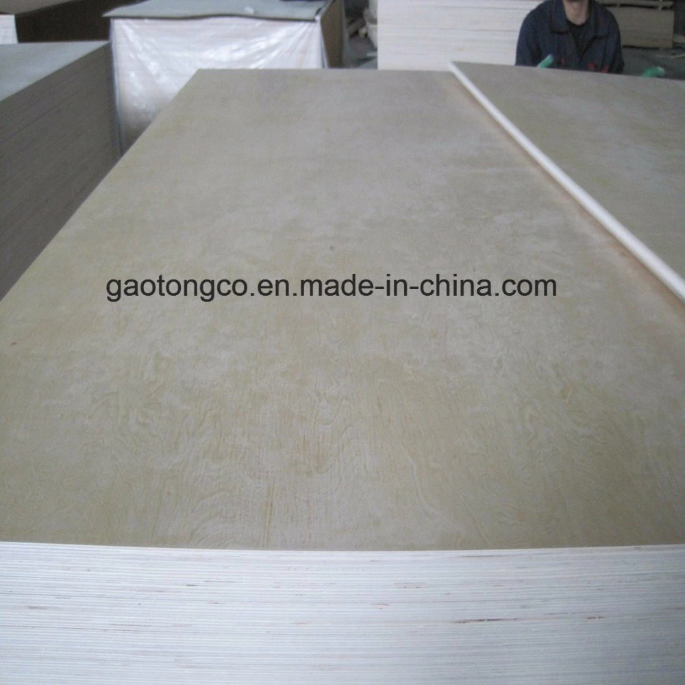 Bb Grade Birch Veneer Faced Poplar Plywood for Cabinets Construction/CD Grade Birch Plywood