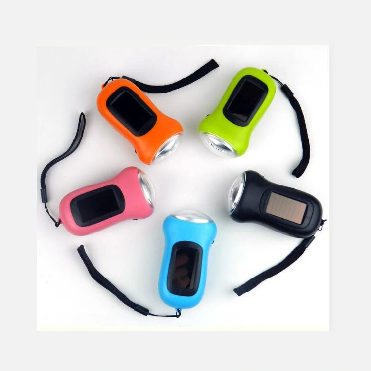 Promotional Gift Mini Solar Dynamo Hand Crank Emergency Flashlight