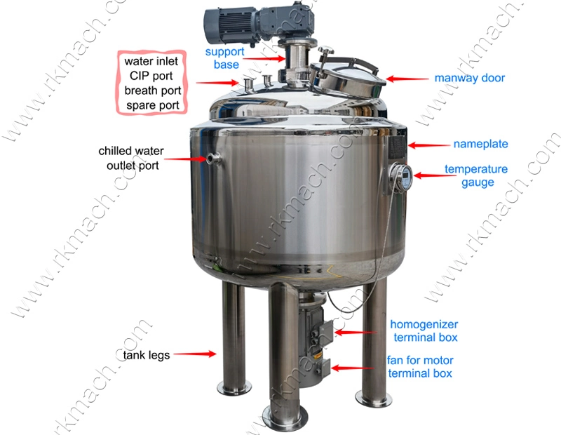 400 Liter SS316L Mixing Homogenizing Tank Cosmetic Mixing Equipment