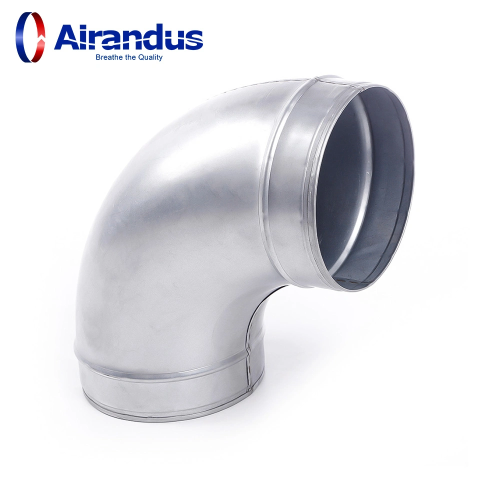 Factory HVAC Ventilation Air Duct Pressed Bend Duct Fitting Spiral Duct 90 Degree Bend