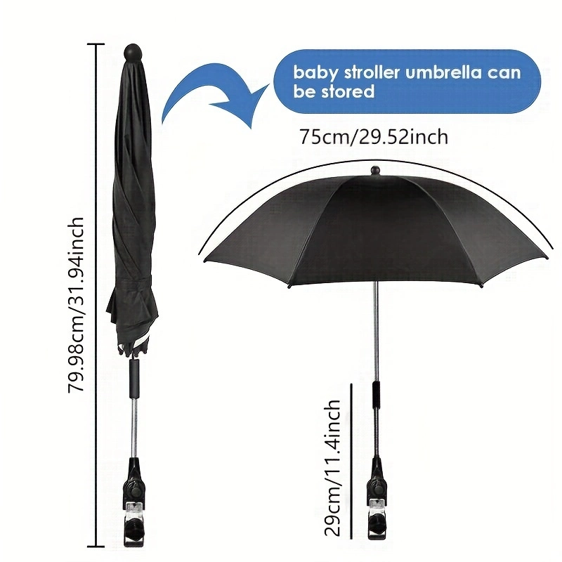 Courtyard Garden Parasol Black Glue Anti-Ultraviolet Outdoor Umbrella Sun Protection Straight Umbrella