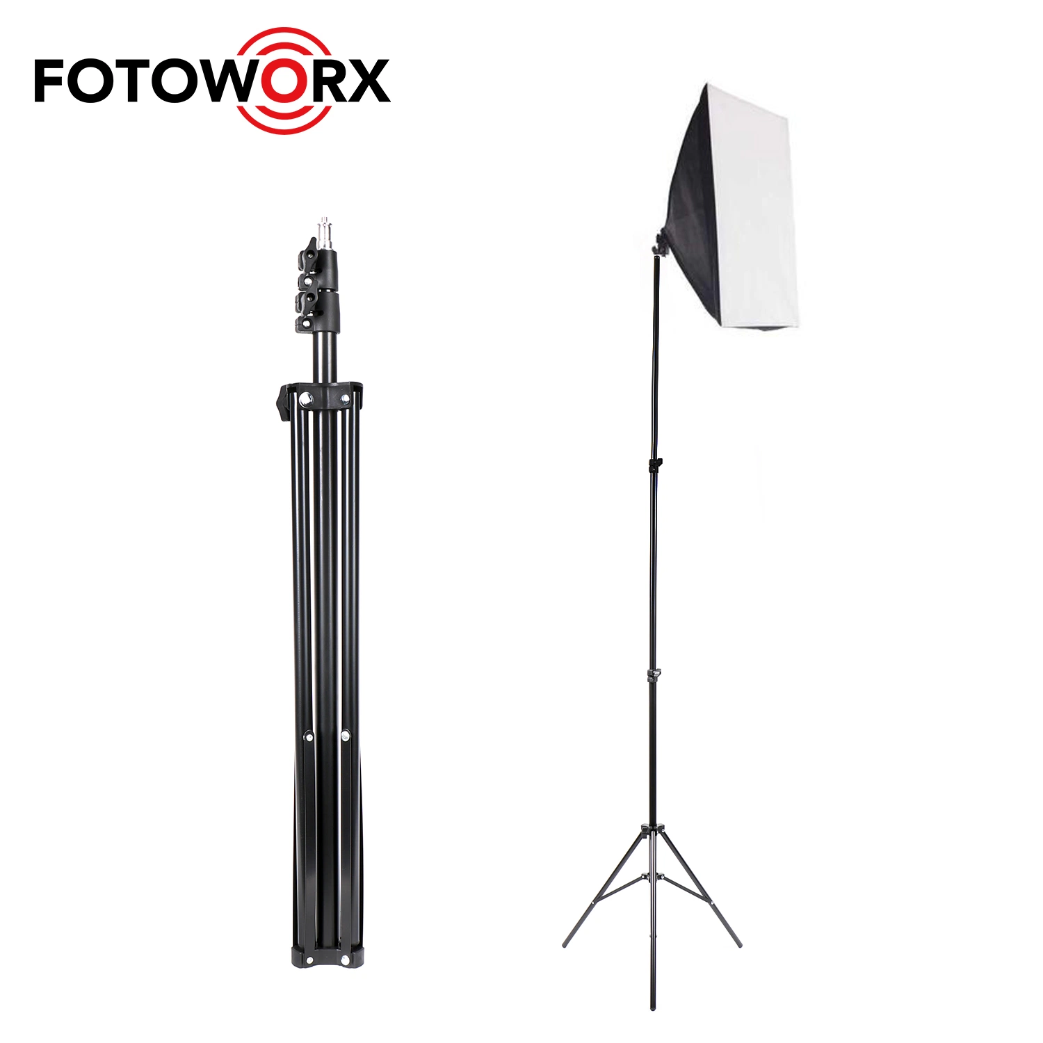 A luz de liga de alumínio Fotoworx 210cm repousar durante a luz estroboscópica