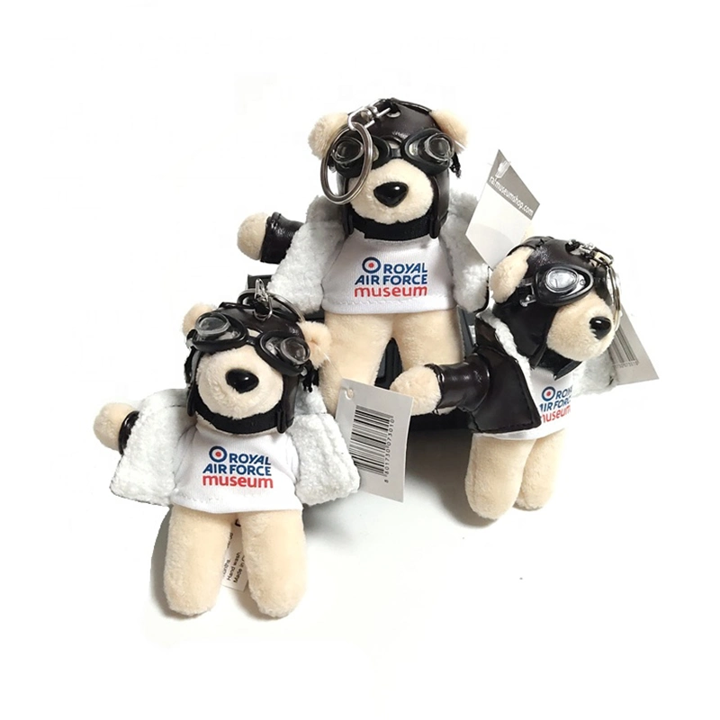 10cm Uniforme de Piloto Personalizado Pequeno Brinquedo de Pelúcia Fofo Urso de Pelúcia Mini