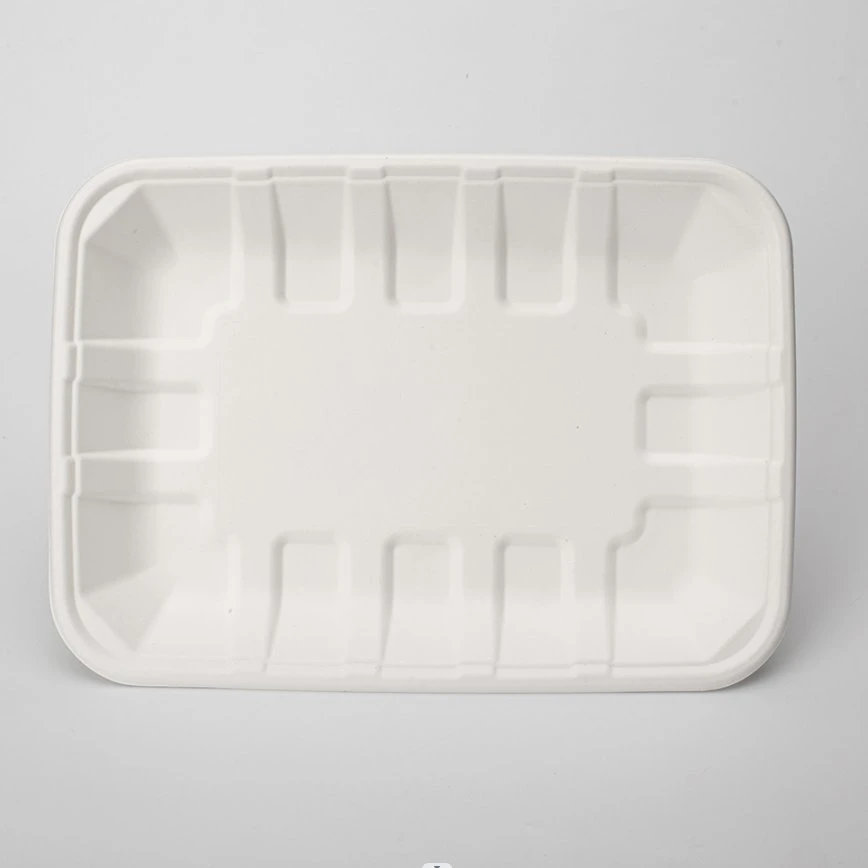 Einweg biologisch abbaubar umweltfreundliche Zuckerrohr Bagasse für Dinner Party 7" X 5-Zoll-Fach