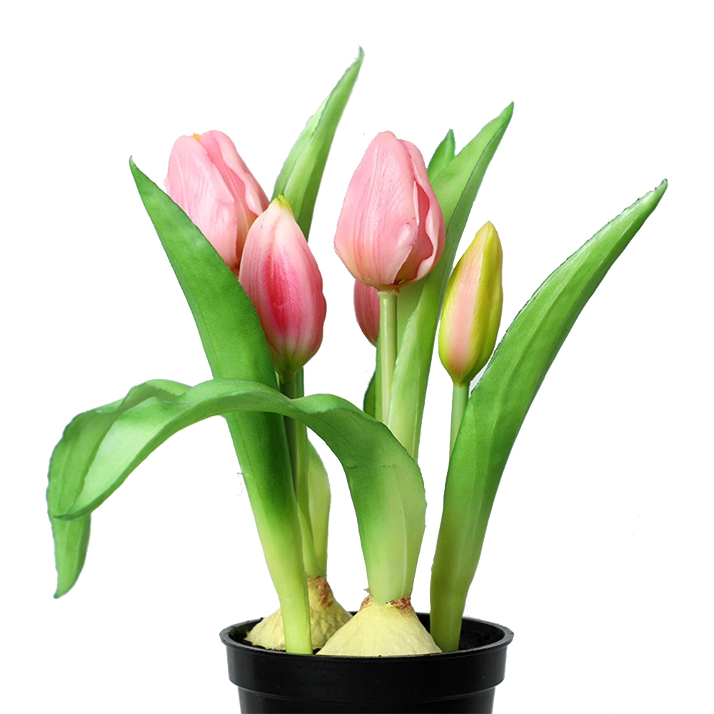 Moist verdadero toque gran Tulipanes blancos ARTIFICIALES flores tulipanes de 13 pulgadas para decoración