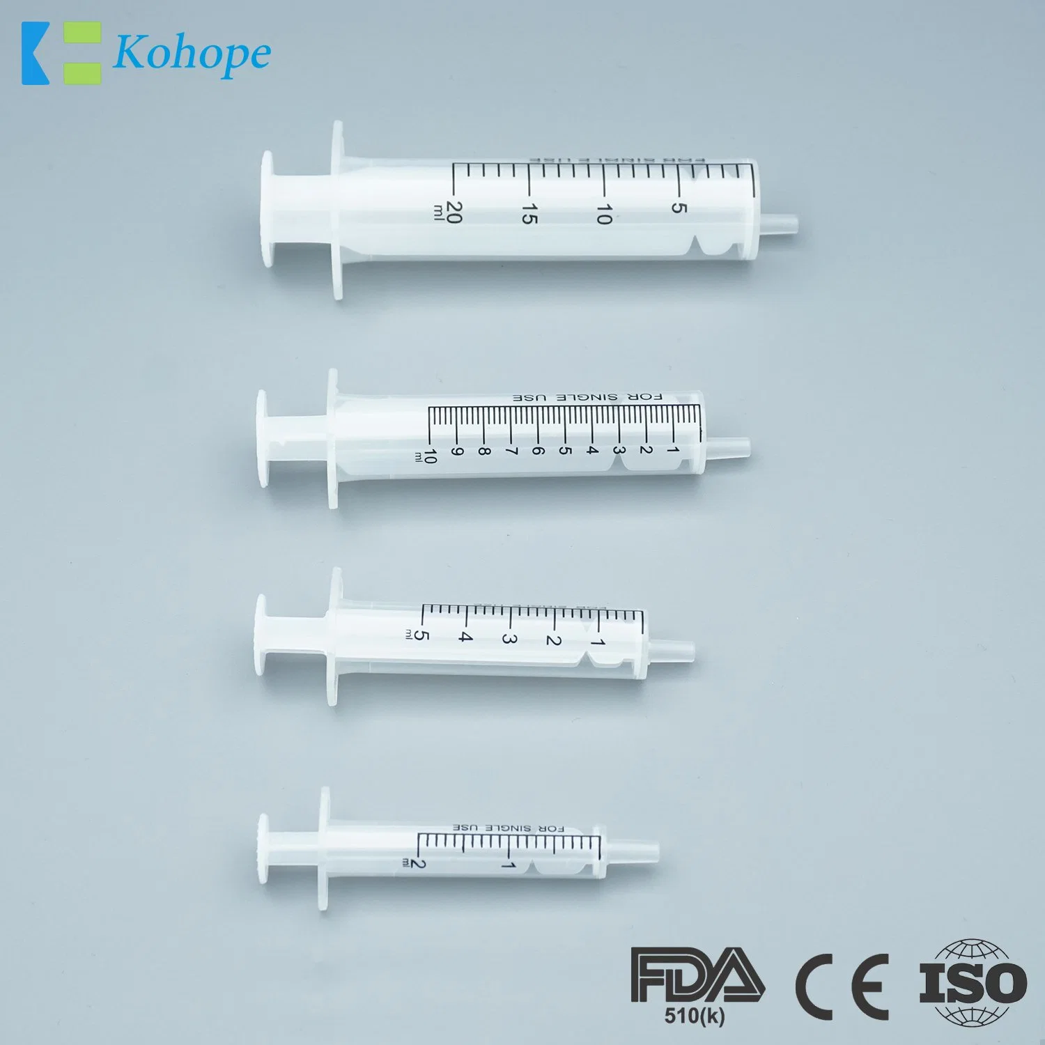 Various Normal Disposable Sterile Transparent 2ml PP/PC 2 Part Syringe