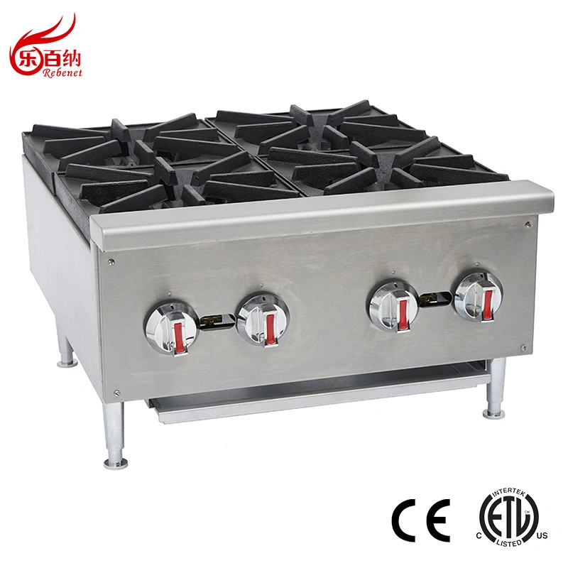 Commercial Countertop 4 Burner Gas Cooker Cooking Range in Stainless Steel High quality/High cost performance  Kitchen Equipment (6G-TR4)